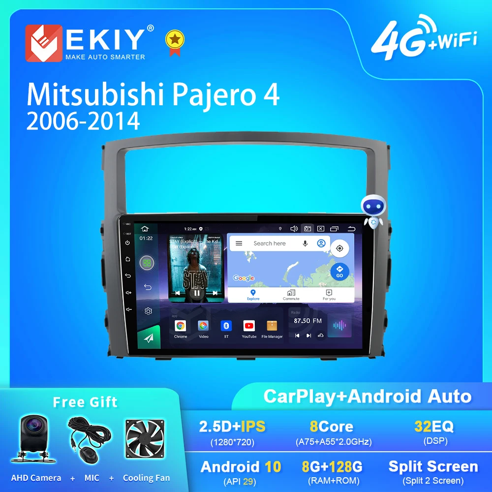 

EKIY для Mitsubishi Pajero 4 2006-2014 Android 10 автомобильное радио мультимедийный видеоплеер 2Din GPS навигация Carplay DVD головное устройство