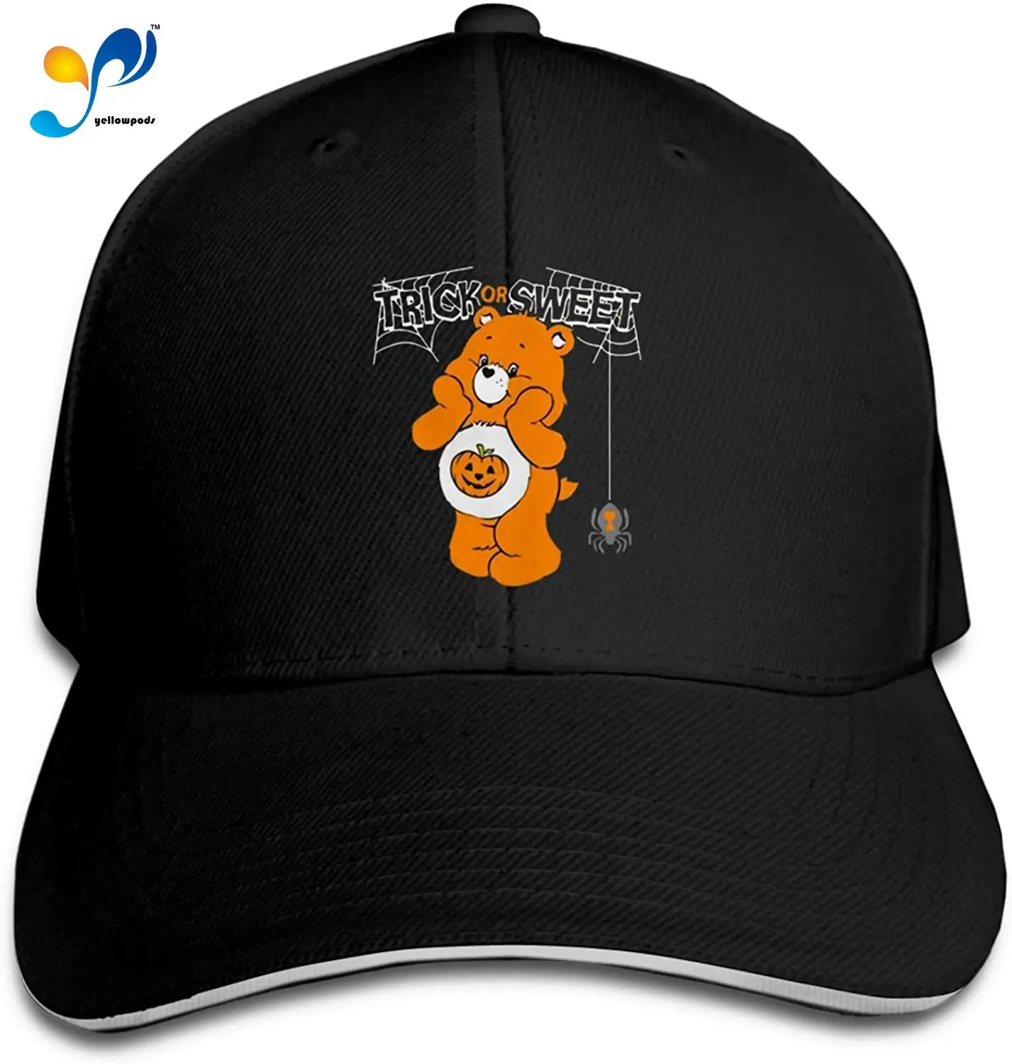 

Trick Or Sweet Bear Hip Hop Baseball Cap Golf Trucker Baseball Cap Adjustable Peak Sandwich Hat