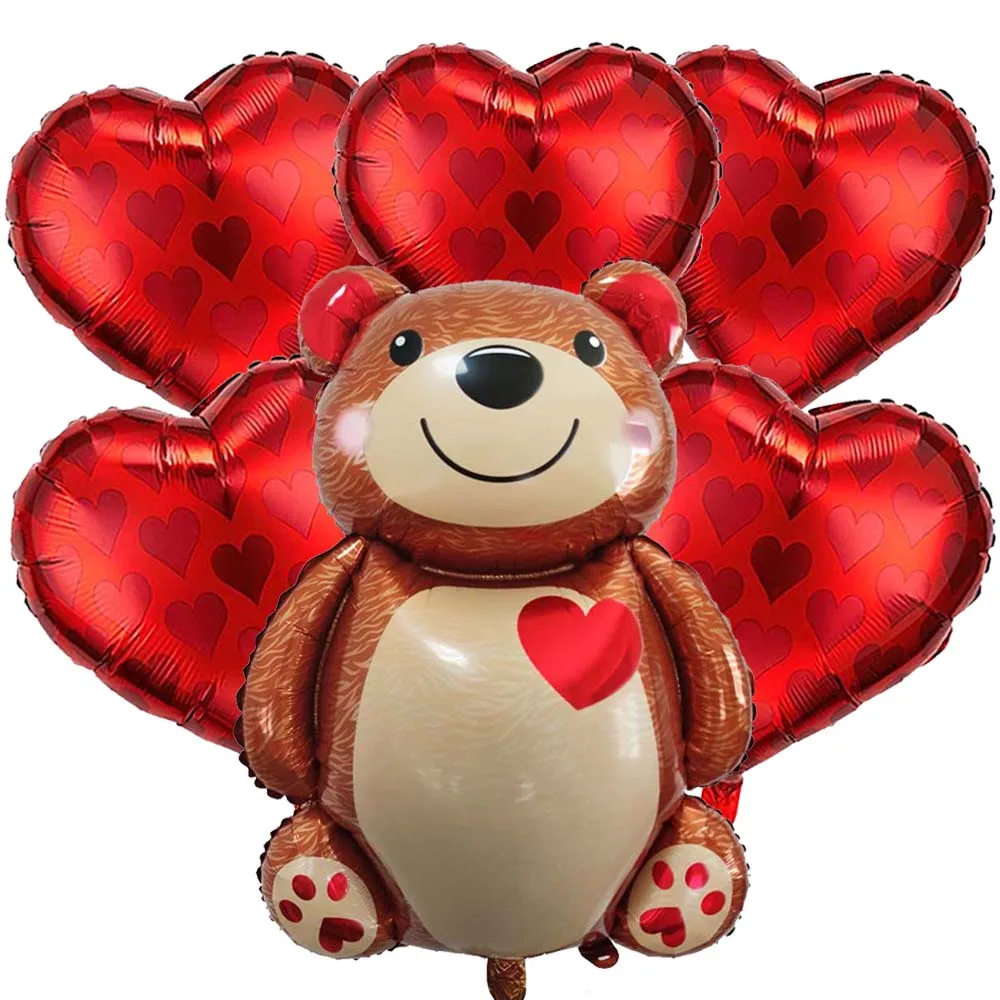 

Big Cartoon Bear Balloons Brown Love Bear Foil Balloon Kids Birthday Party Supplies Happy Bear Ballon Valentine's Day Decoration