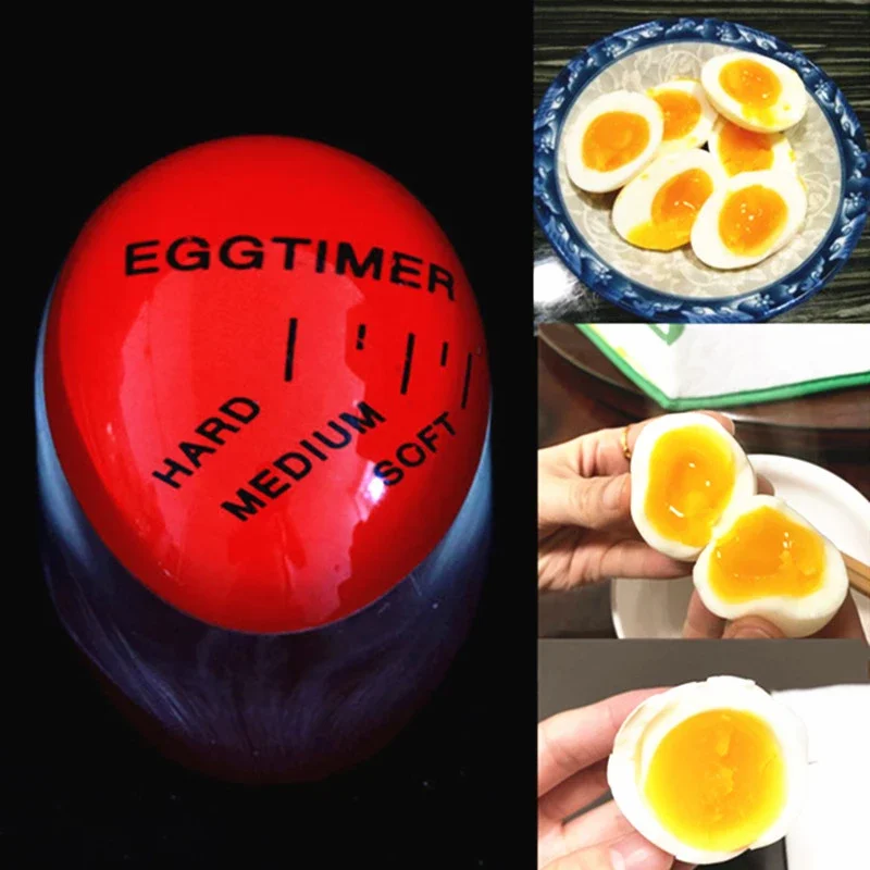 

1 Color Changing Egg Timer Resin Material Perfect Boiled Eggs By Temperature Kitchen Helper Egg Timer Red timer tools