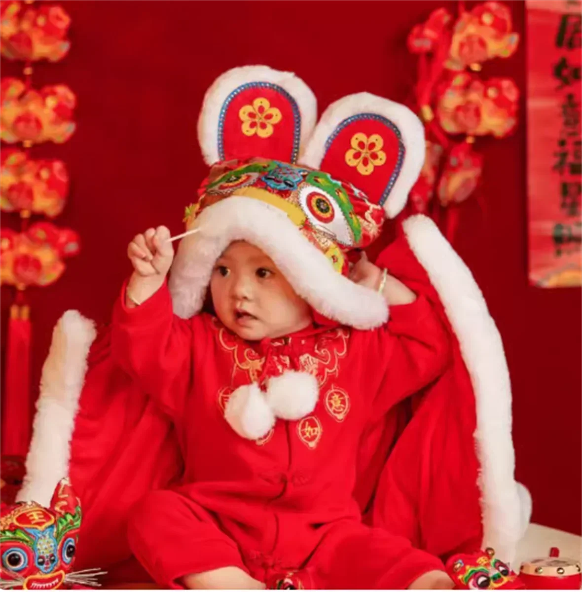 Детский плащ с головой тигра ручной работы волосы кролика для новорожденных