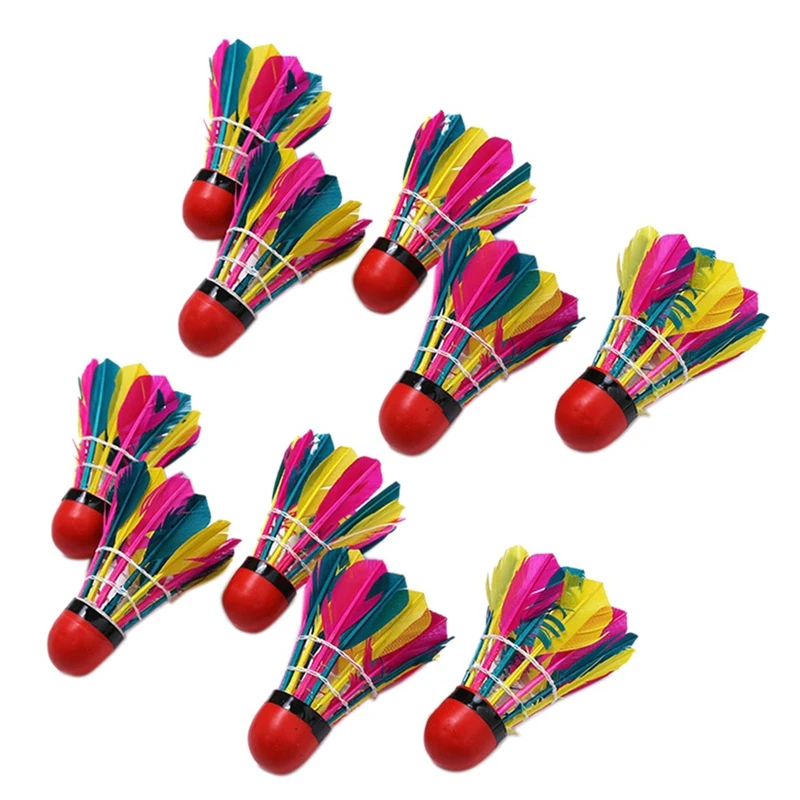 

10PCS Badminton Shuttlecocks Training Balls Duck Feather Balls with Great Stability Durability for Outdoor Activity