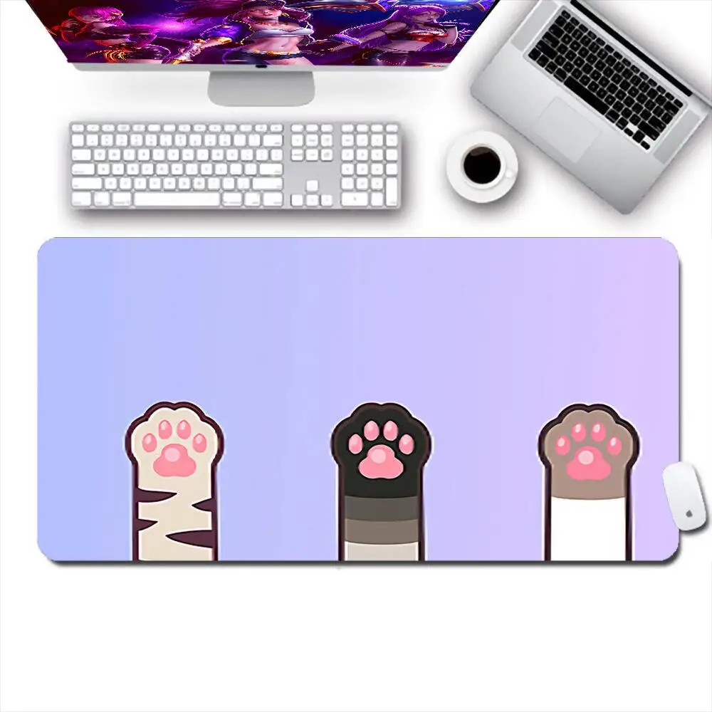 

Pink Cute Cat Paw Kawaii Mouse Pad 100x50 Large PC Computer Gamer Gaming Accessories XXL Mousepad Keyboard Desk Mat Carpet Table