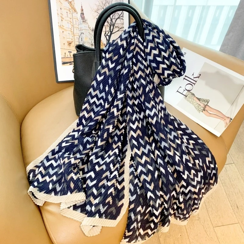 2024 Новый 180x90 см мусульманский однотонный складной женский хиджаб в полоску