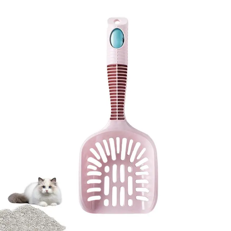 Scooper With Rubbish Bag Scooper Non-slip Handle Non-stick Solid Cat Poop Shovel For