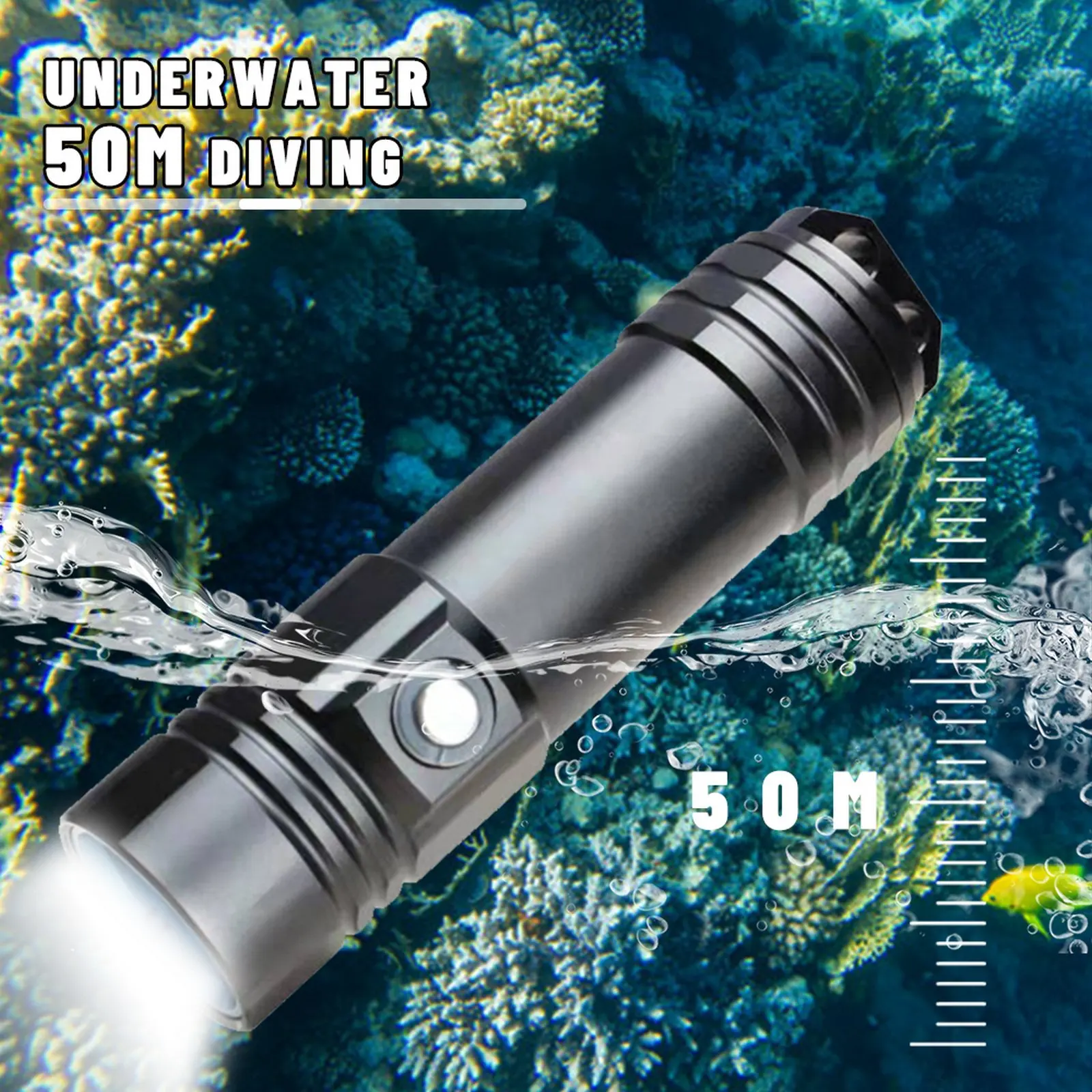 

Professional Underwater Scuba Diving Torch L2 LED Light Highlight Lamp 1000 Lumens Diving Flashlight 50M Waterproof Torch