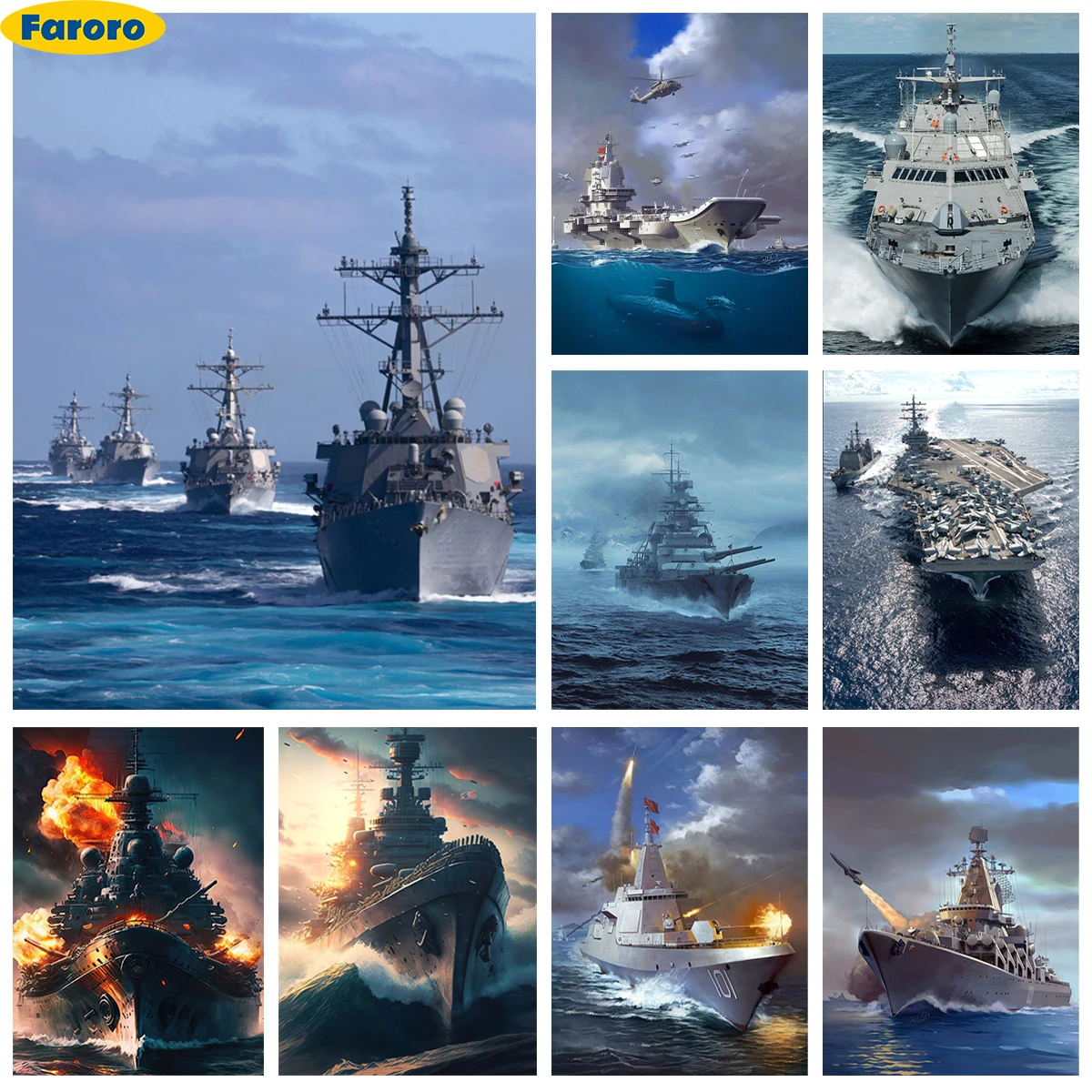 Современные военные корабли набор алмазной живописи крейсер разрушитель