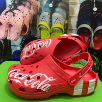 coca cola classic trend hole shoes simple non slip breathable wild beach non slip sandals and slippers plus size 35