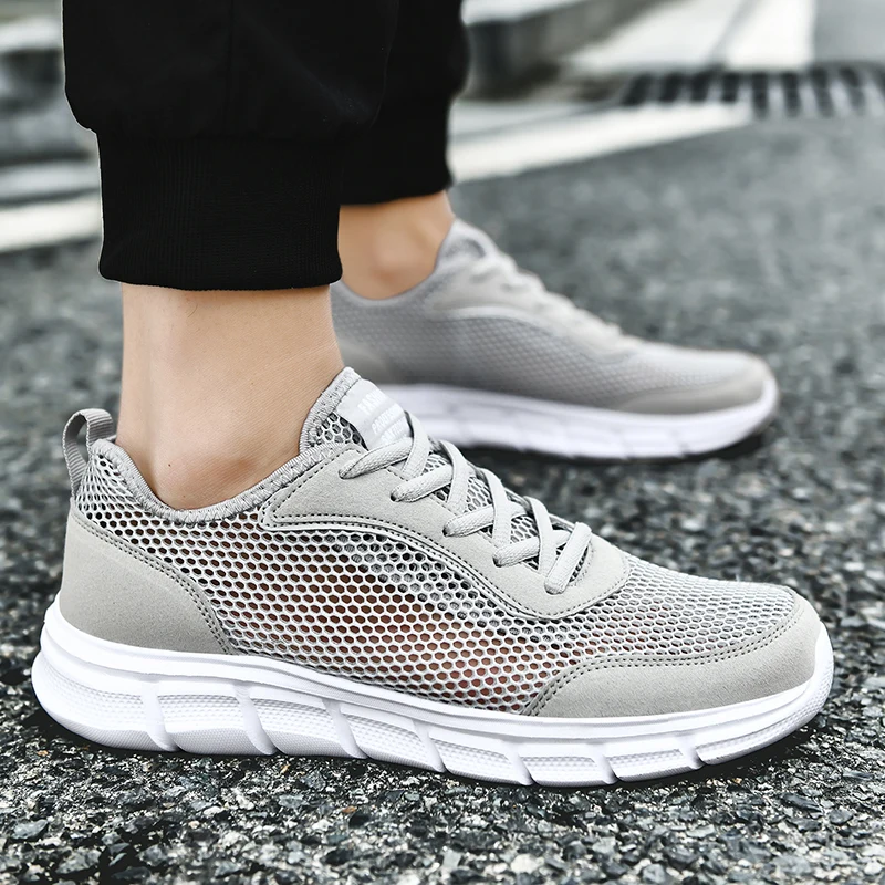 Mens Summer SneakersOutdoor Sandals Walking Shoes Comfortable Breathable Mesh Loafers Wear-resistant Flats Shoes