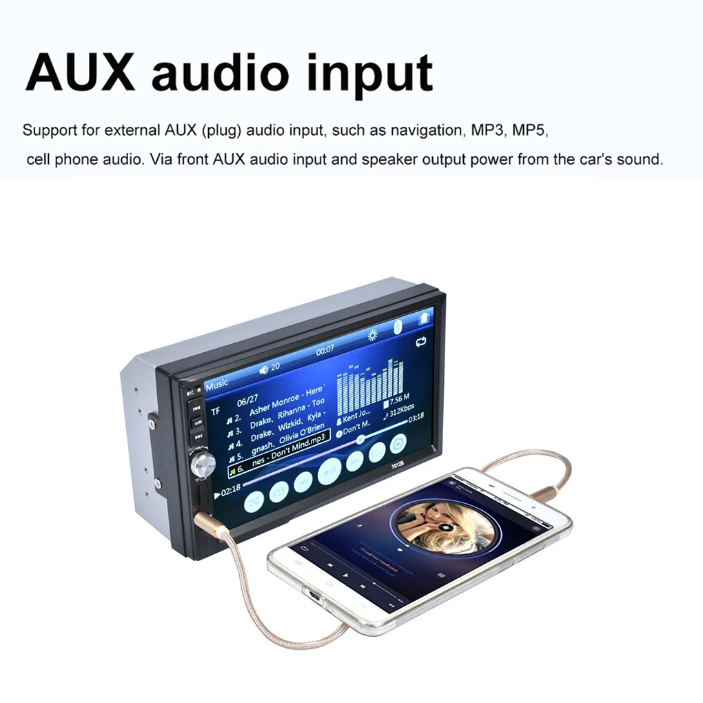 

Bluetooth-compatible Car MP5 Radio Double Din Multimedia Player Automotive