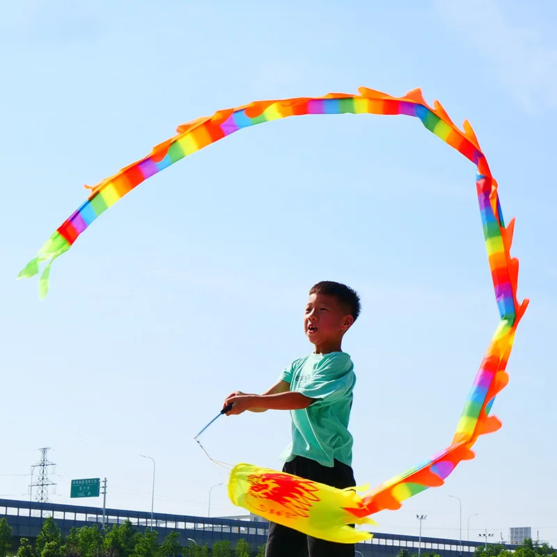 

Children Fitness Streamer Dragon Dance Ribbon Performance Funny Outdoor Sports Toys Games for 3-14 Years Old