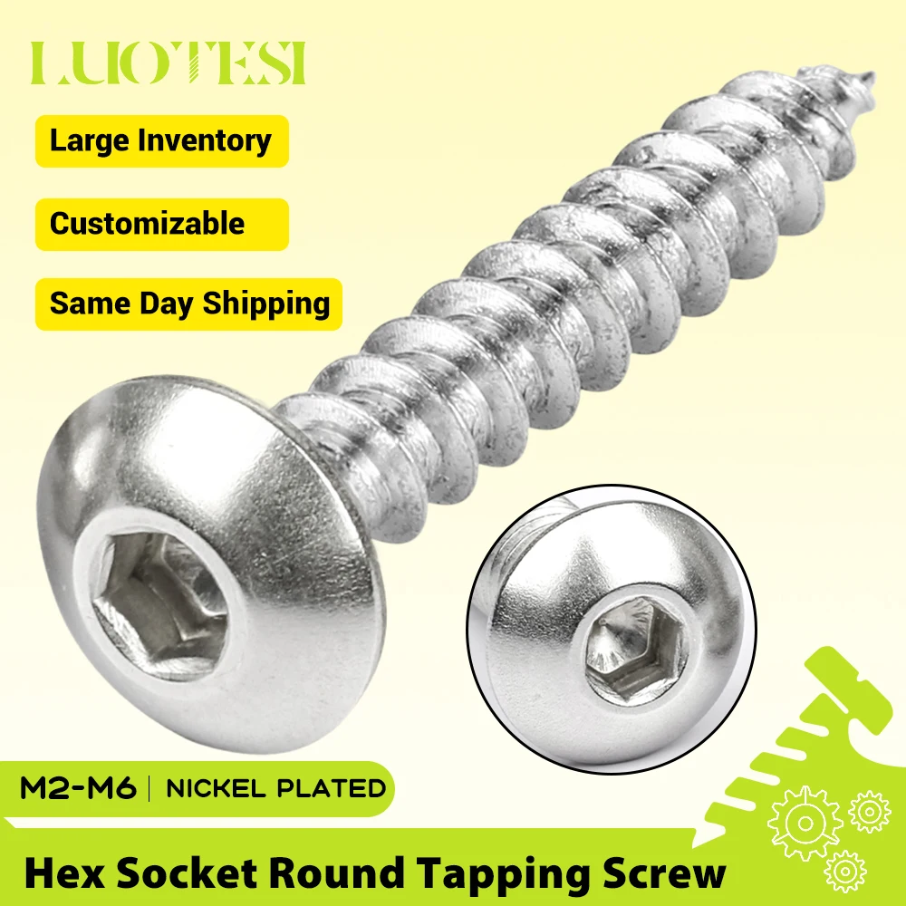 

LUOTESI Никелированные саморезы с шестигранной головкой для дерева M2-M6