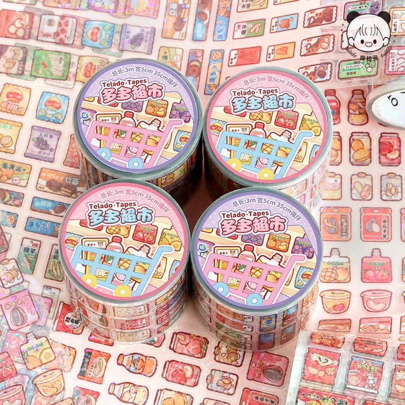 6 упаковок/лот Duoduo Supermarket Series декоративная свежая ПЭТ-лента