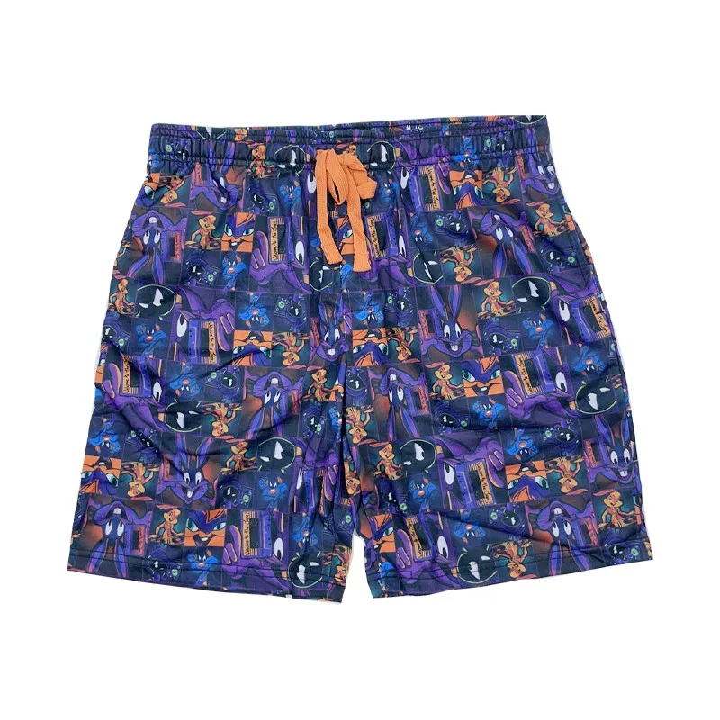 Men And Women Couple Pants Cartoon Quick Dry Pocket Sleep Shorts