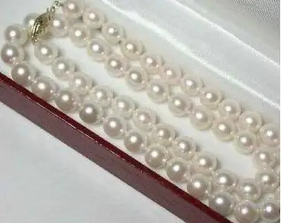 

free shipping wholesale Price 6-7mm Real Natural White Akoya Cultured Pearl Necklace 17" HAVE NO BOX