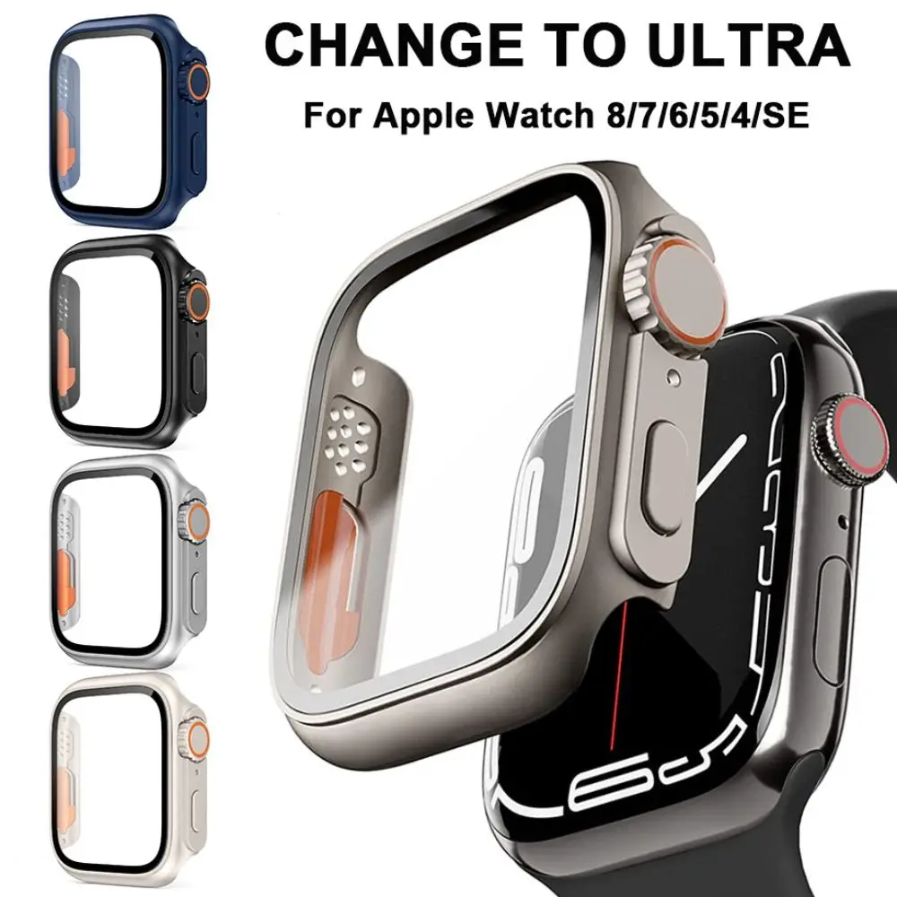 

Внешний вид 40/41/44/45 мм, обновление до Ультра рамки для Apple Watch, изменение на ультра для Apple Watch 8 7 6 5 4 SE, звено из закаленного стекла