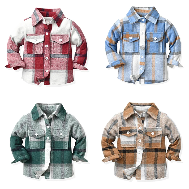 

Spring Autumn Plaid Lapels Long Sleeves Outwear Family Matching Outfits Fashion Single Breasted Coat Mother-daughter Costume