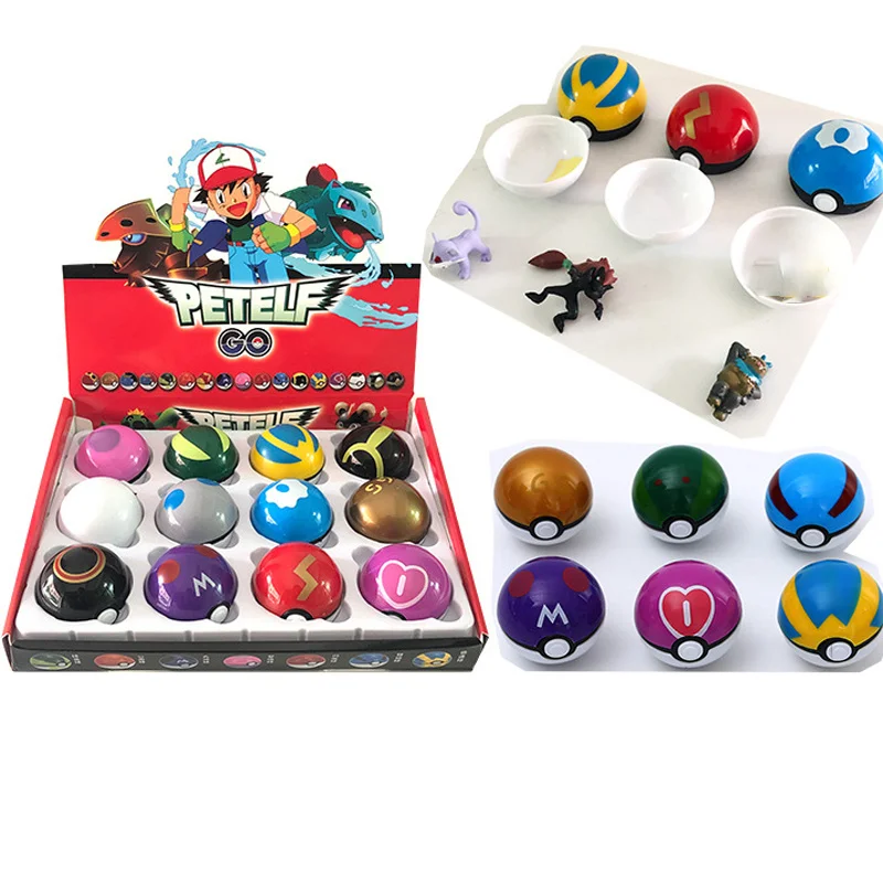 

Экшн-фигурки Покемон Пикачу, игрушки, карманные монстры, игра, 5 см, тыкать мяч, аниме модель, фигурки, куклы, игрушки для детей, подарок, 12 шт./н...