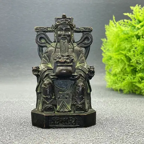

Classic old bronze collection bronze god of wealth sits like a fortune star, and it is rich in wealth and wealth.