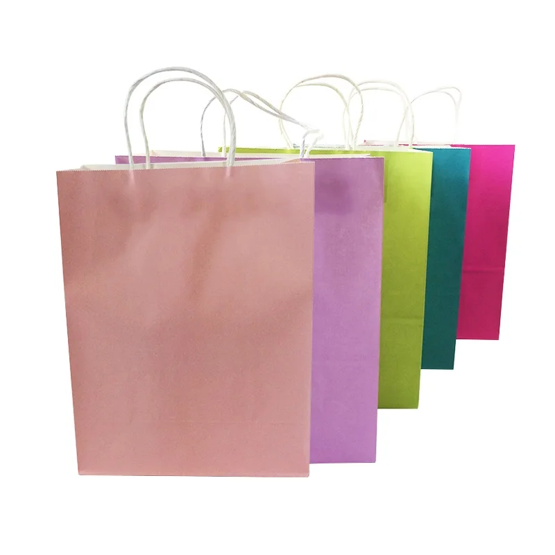 

20 Pcs/lot Recyclable Shopping Package Bags 33*25*12cmMultifuntion Kraft Paper Bags With Handle Gift Party Holiday 33*25*12cm