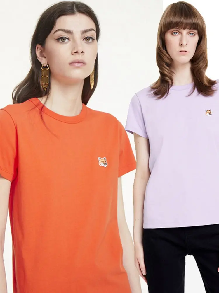 

Spring Summer New Classic Embroidered Round Neck Cotton Women Short Sleeve T-Shirt