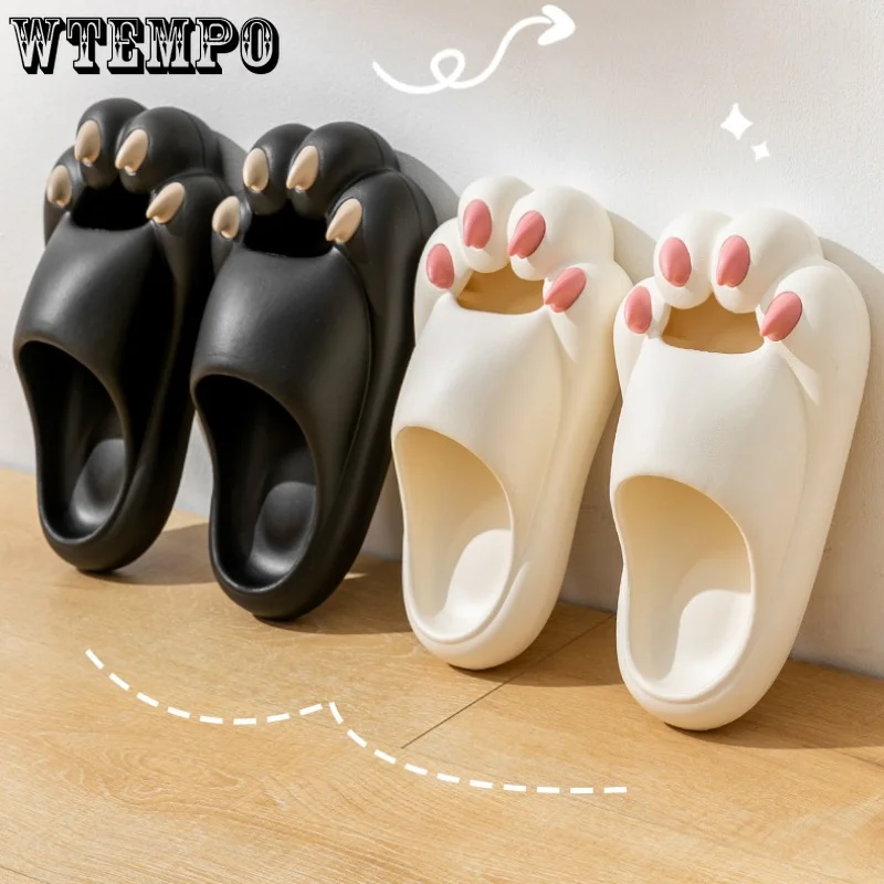 WTEMPO Summer Slipper Female Cute Cat Claw Thick Bottom Soft Indoor Home Sandals EVA Outdoor Beach Soft Slide Shoes Dropshipping