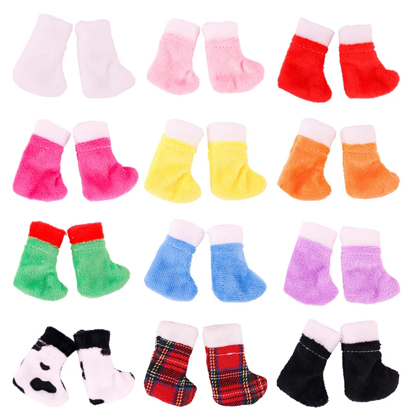 

1 шт., рождественские носки, мультяшные носки, милые аксессуары для кукол, рождественские подарки, аксессуары для кукол, одежда, детская игру...