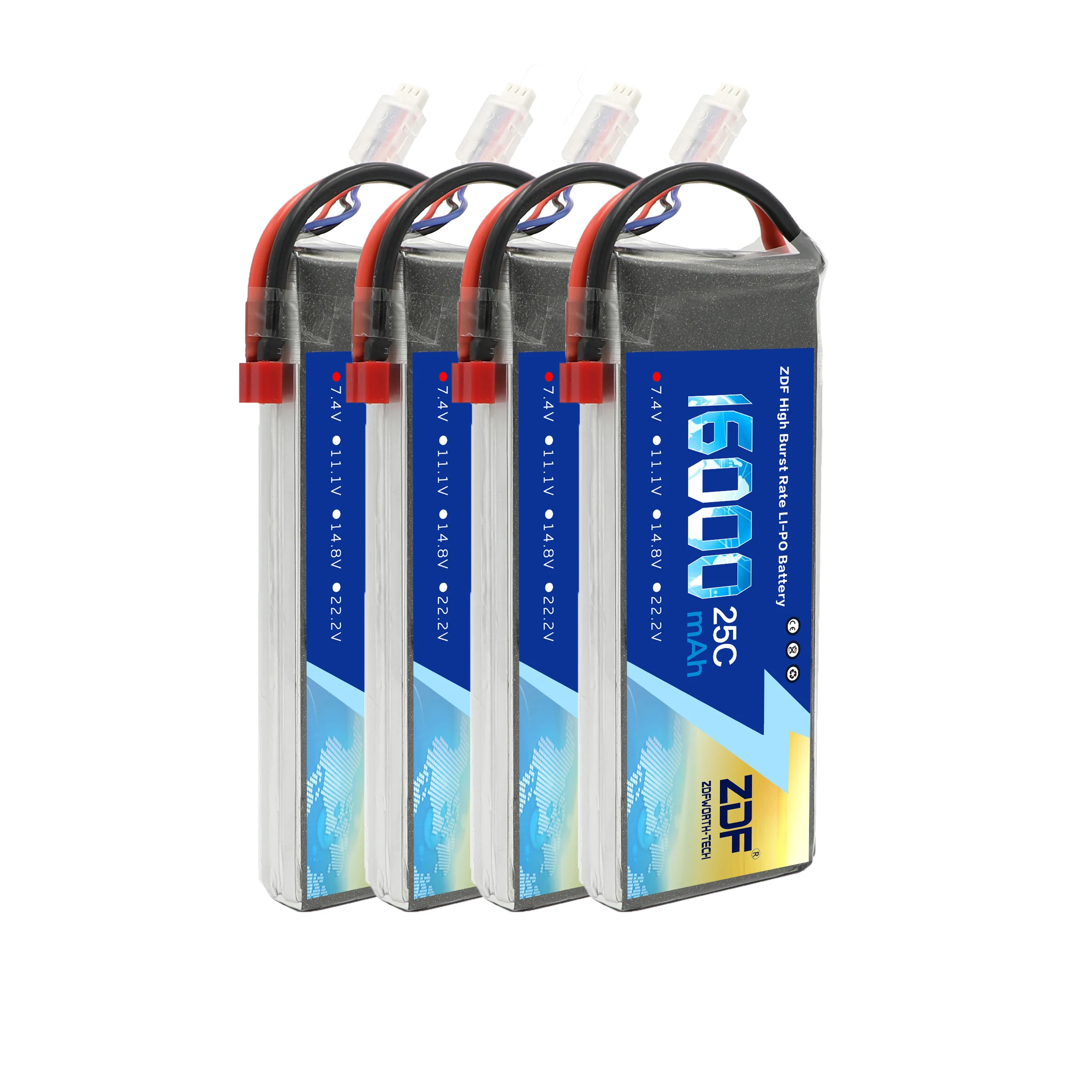 ZDF 4 шт. Lipo 2S 7,4 В Аккумулятор 10000 мАч 12000 мАч 16000 мАч XT60 T Deans EC5 XT90 XT90-S AS150 25C RC Heli детали для самолета автомобиля лодки