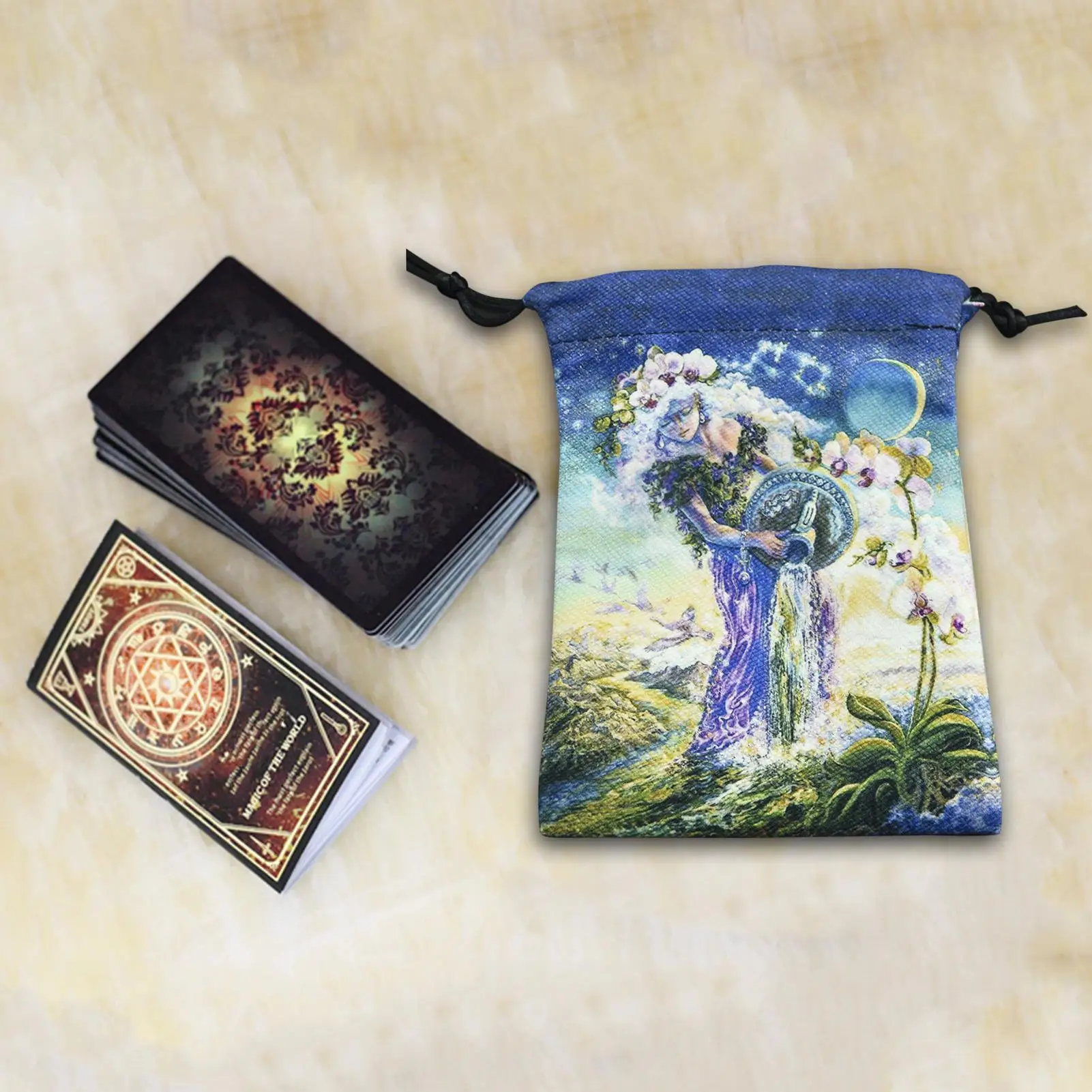 

Tarot Card Holder Bag | Drawstring Pouch For Tarot Oracle Cards | Tarot Bag For DND, Dungeons And Dragons Accessories, R