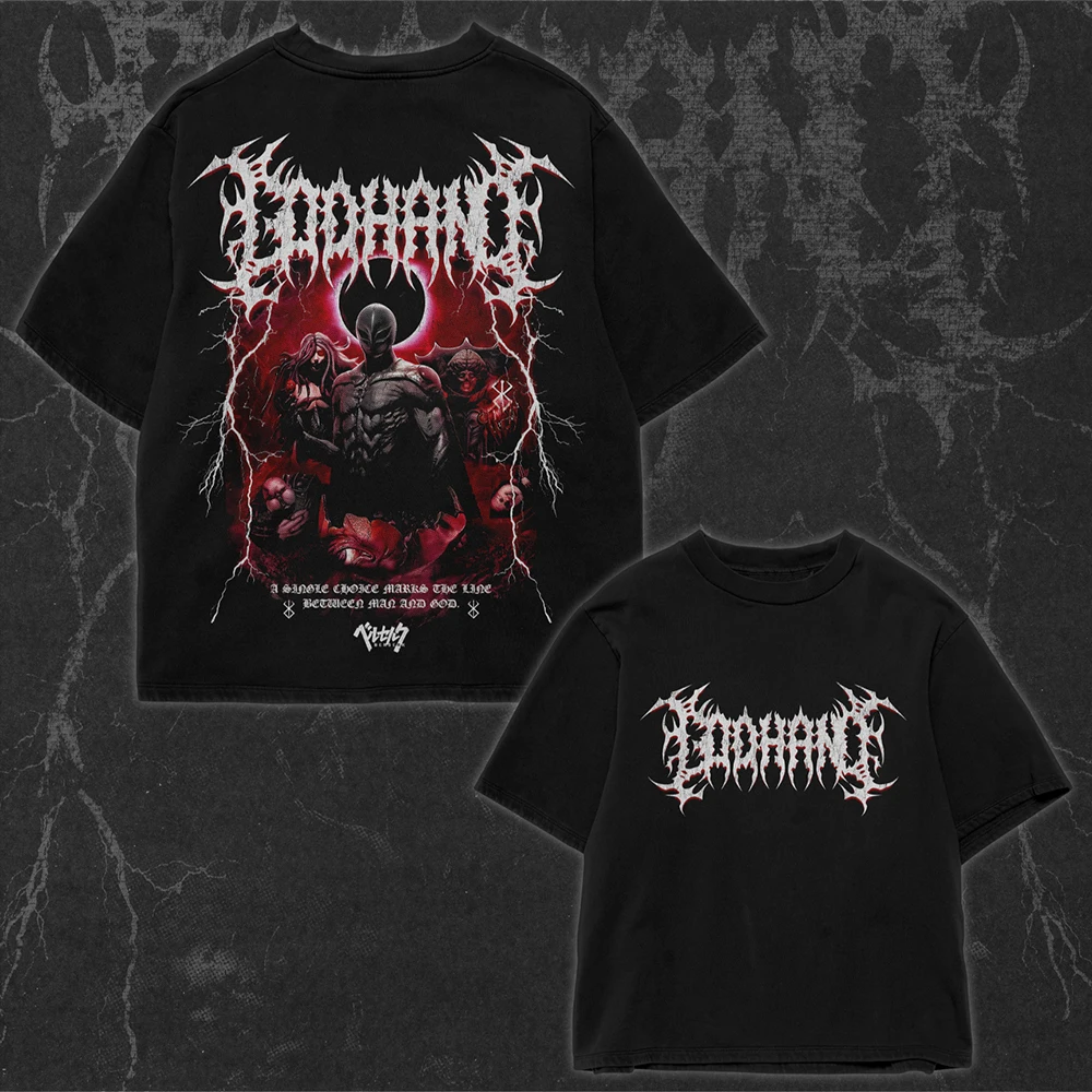 Новая мужская футболка из чистого хлопка с 2D принтом японского аниме BERSERK