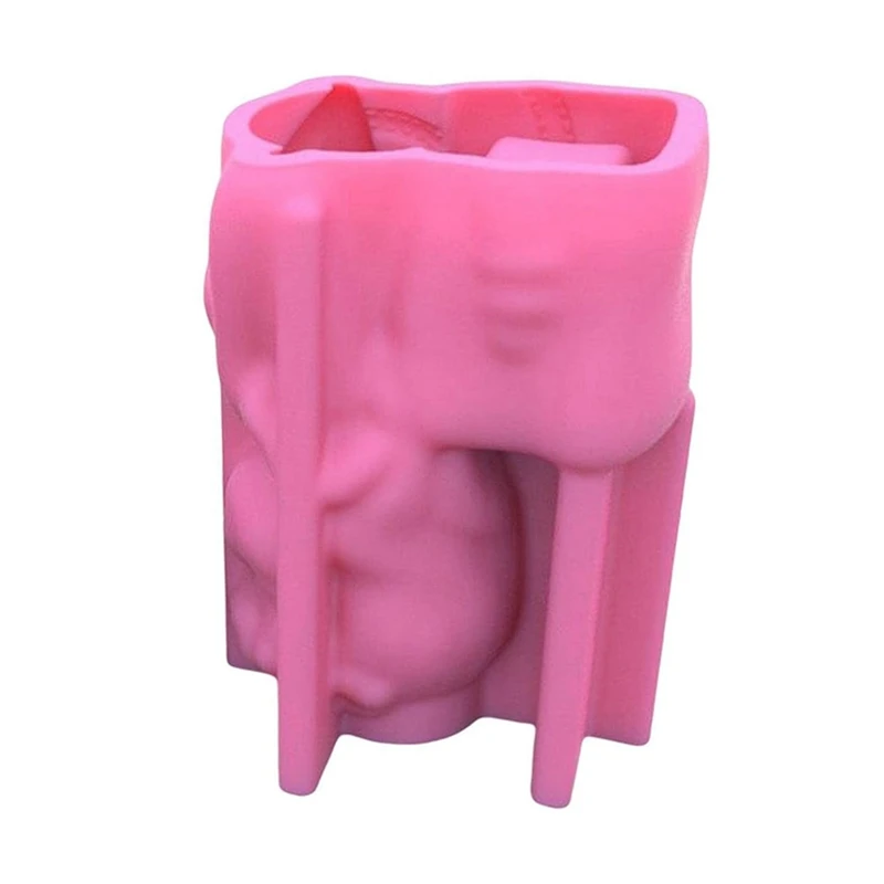 

Silicone 3D Backpack Girl Vase Candle Mold Girl Flower Pot Silicone Mol Pink For Soap Making Creative Shape