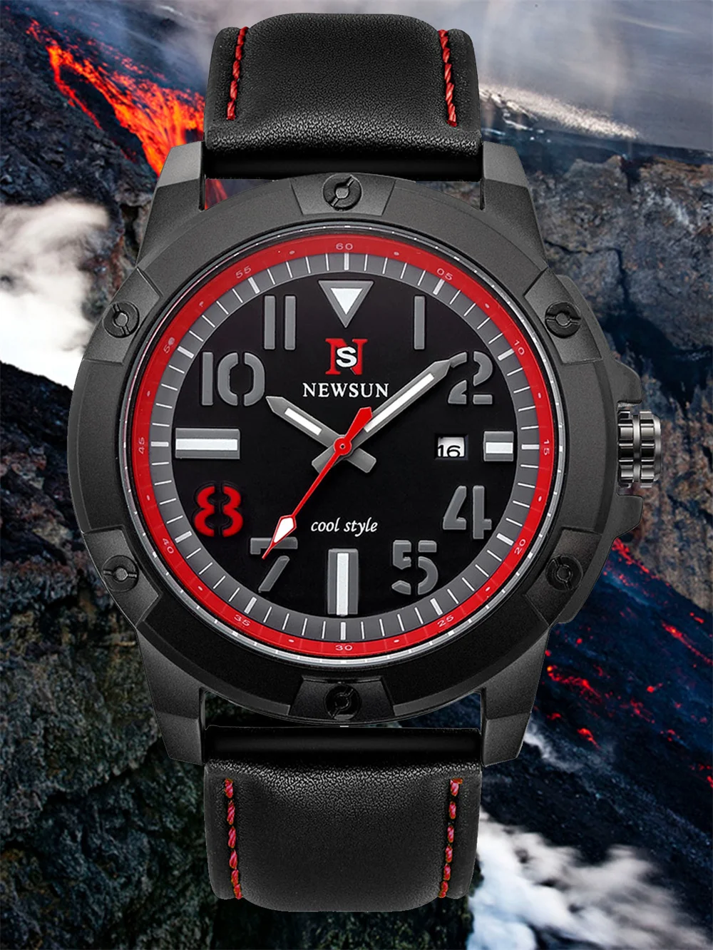 

TOMI-NS New Men's Fashion Business Casual Large Dial Luminous Needle Calendar Quartz Strap Men's Watch with Gift Box