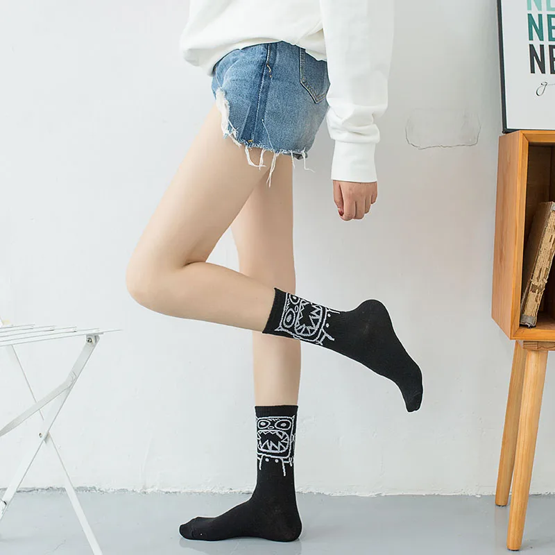 3 Pairs/Box Streetwear Grimace Devil Dinosaur Pack Gift Stockings Cotton Harajuku Hip Hop Printed Fashion Soft Men Women Socks