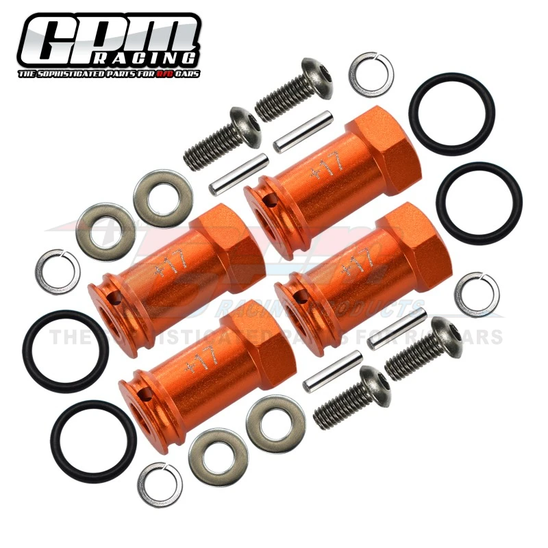 GPM алюминиевый шестигранный адаптер (+ 17 мм) для TRAXXAS 1/10 Slash 4X4 Low-Cg 68086-21