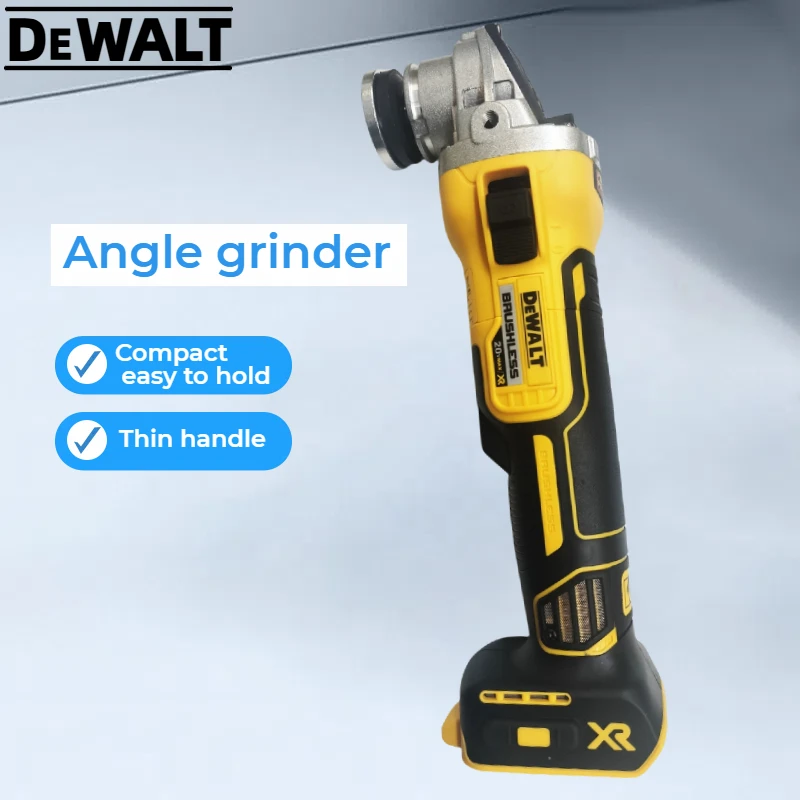 Фото DEWALT DCG405 20V MAX* XR ®   Угловая шлифовальная машина 4,5 дюйма с ползунковым переключателем, тормозом обратного хода, для шлифовки, затирки и резки, электроинструмент №4