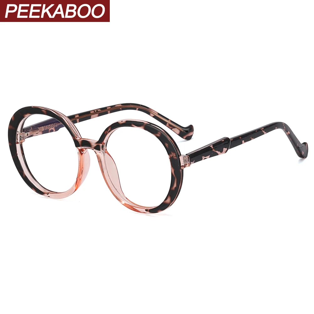

Peekaboo CP ацетатные круглые очки в оправе для женщин, Ретро стиль, прозрачные линзы, анти-синий светильник, очки для женщин, яркие цвета, аксессуары