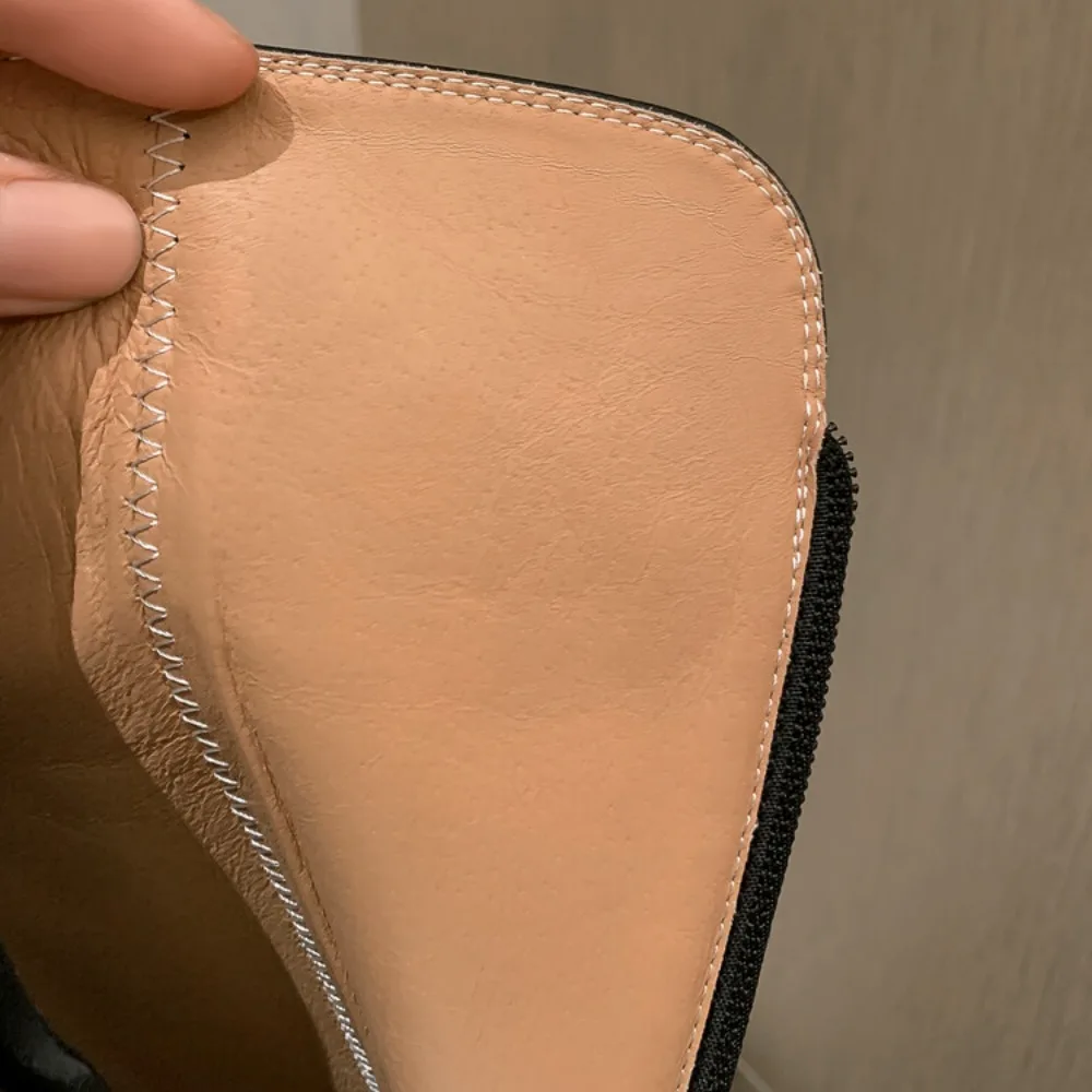 Женские сапоги до колена на платформе высокие эластичные молнии бедра зима-осень