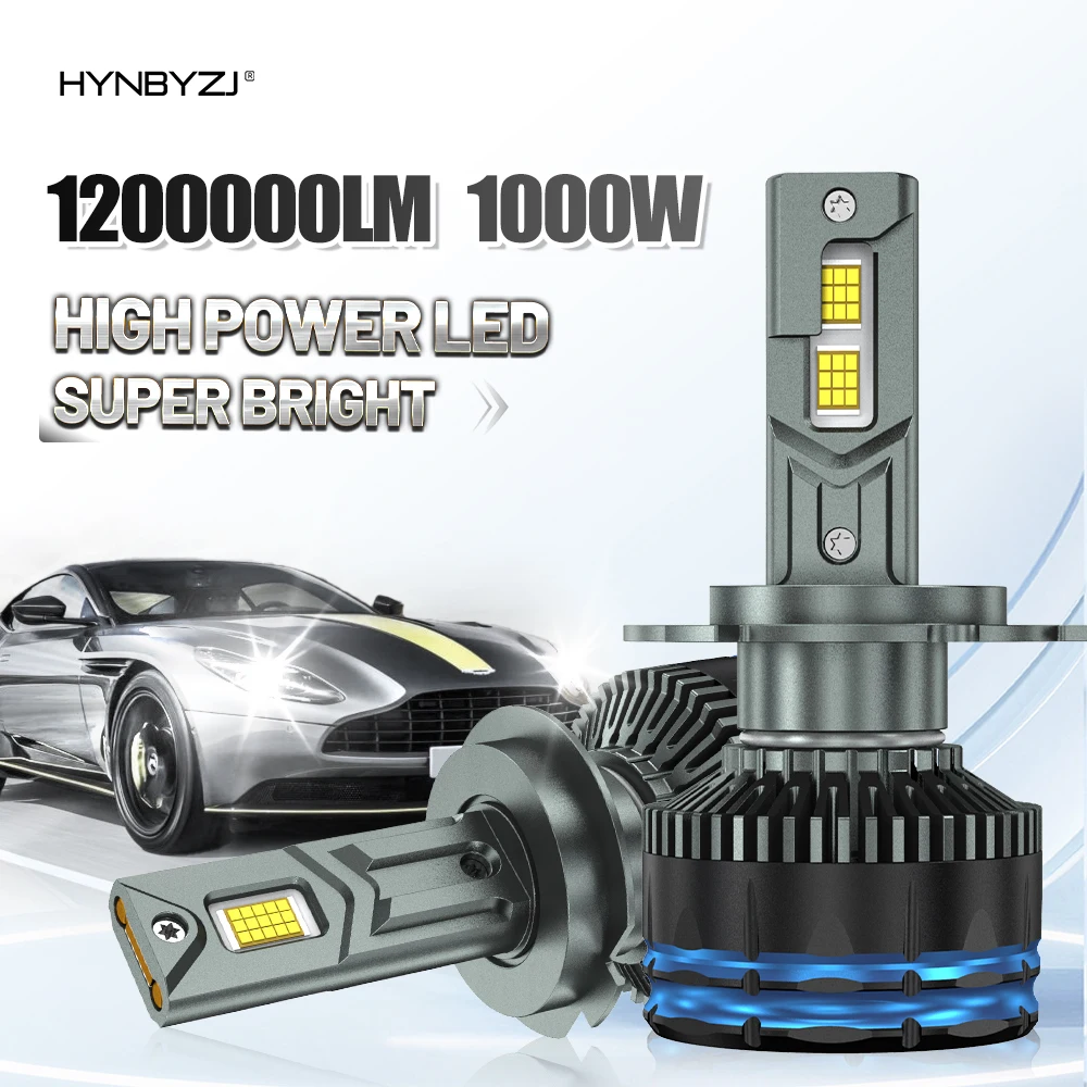 HYNBYZJ H7 Светодиодная фара 1000 Вт 1200000 LM H4 Автоматическая диодная противотуманная