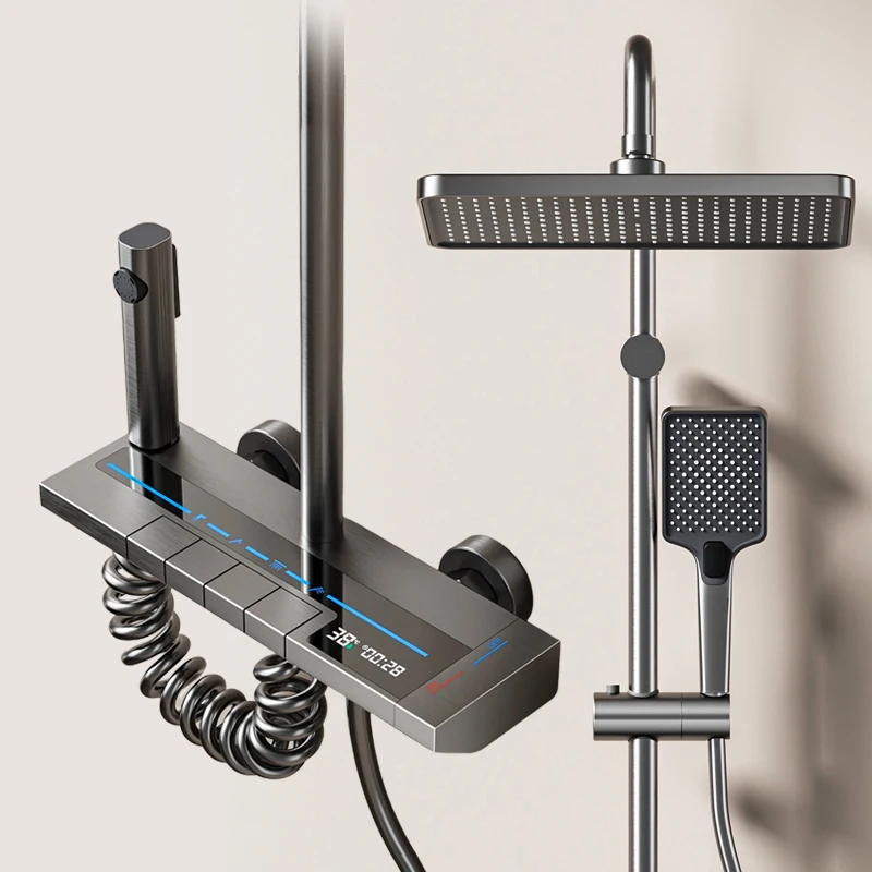 Душевой смеситель для ванной комнаты с цифровым дисплеем
