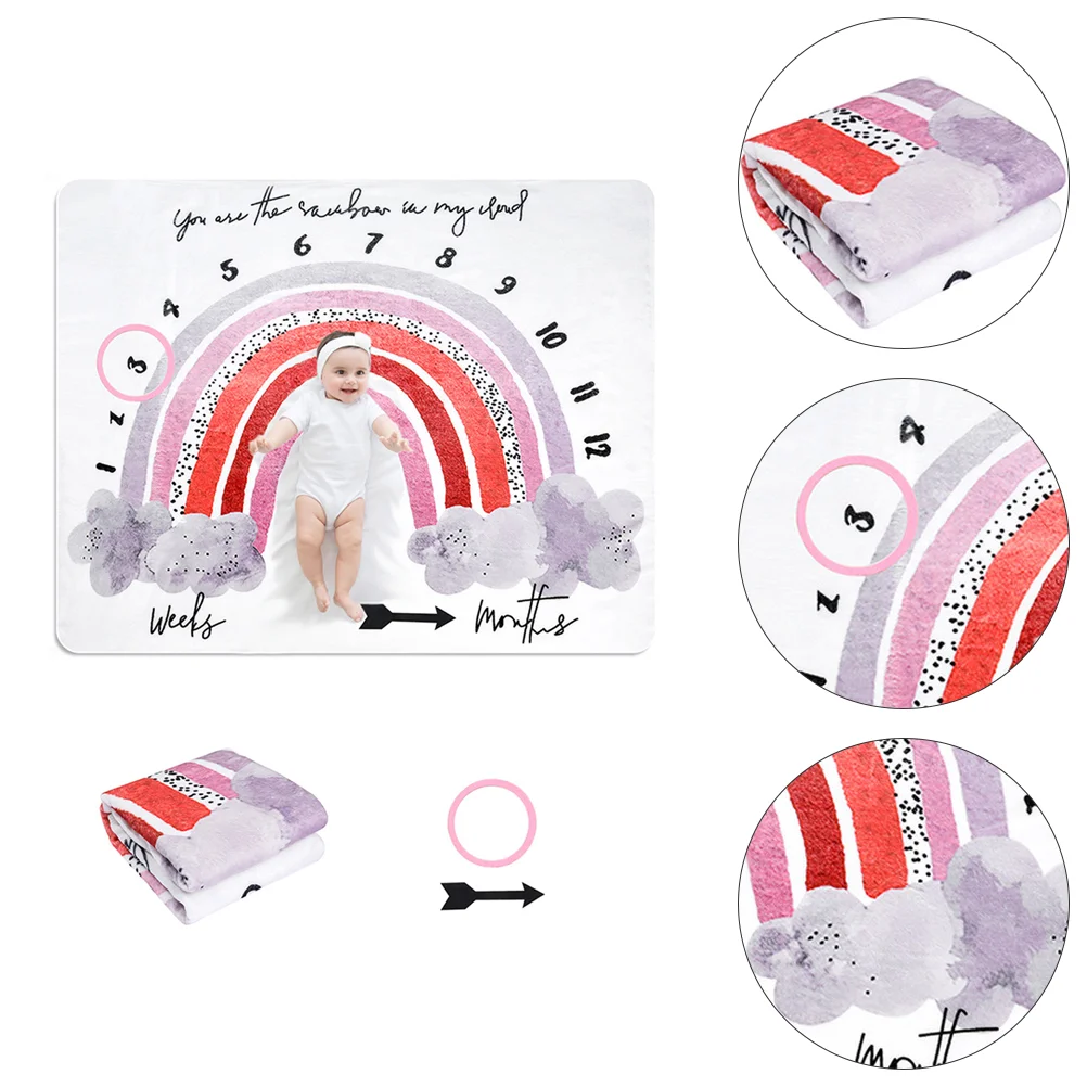 

1 Set Milestone Blanket Baby Photo Blanket Photography Prop with Frame Marker