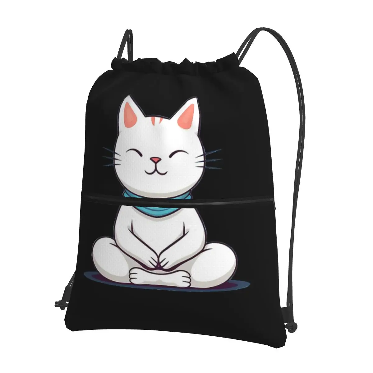 

Meow Mindful Meditation (Kitty Cat) Portable Backpacks Drawstring Bag Drawstring Bundle Pocket Shoes Bags For School Students