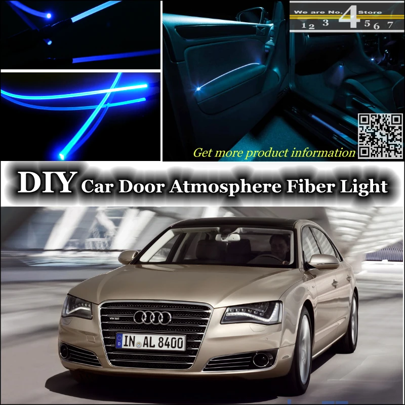 

interior Ambient Light Tuning Atmosphere Fiber Optic Band Lights For Audi A8 S8 RS8 Door Panel illumination (Not EL light) Refit