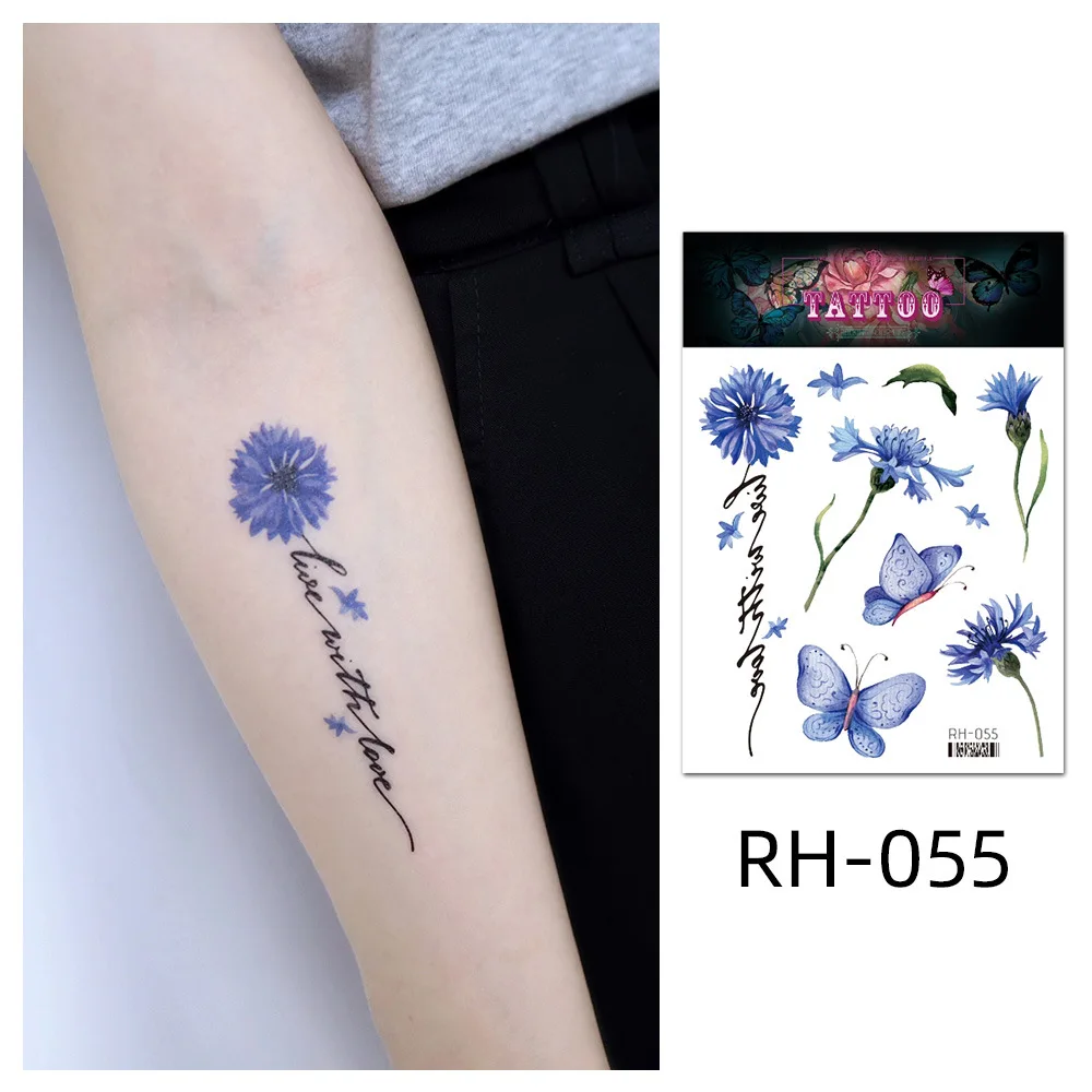 

Sdotter Fashion Temporary Tattoo Stickers Sexy Flower Fake Tattoo Small Fresh Collarbone Decals Men Women Arm Leg Art Sticker