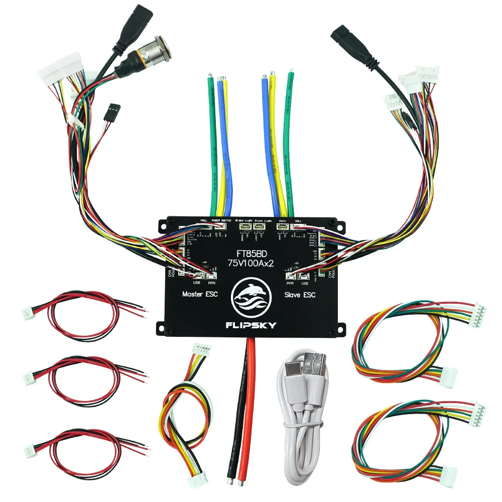 Фото Контроллер скорости Flipsky FT85BD Dual ESC 84V 200A с алюминиевым корпусом (НЕ VESC) для электроскейтбордов, электросамокатов и электровелосипедов №3