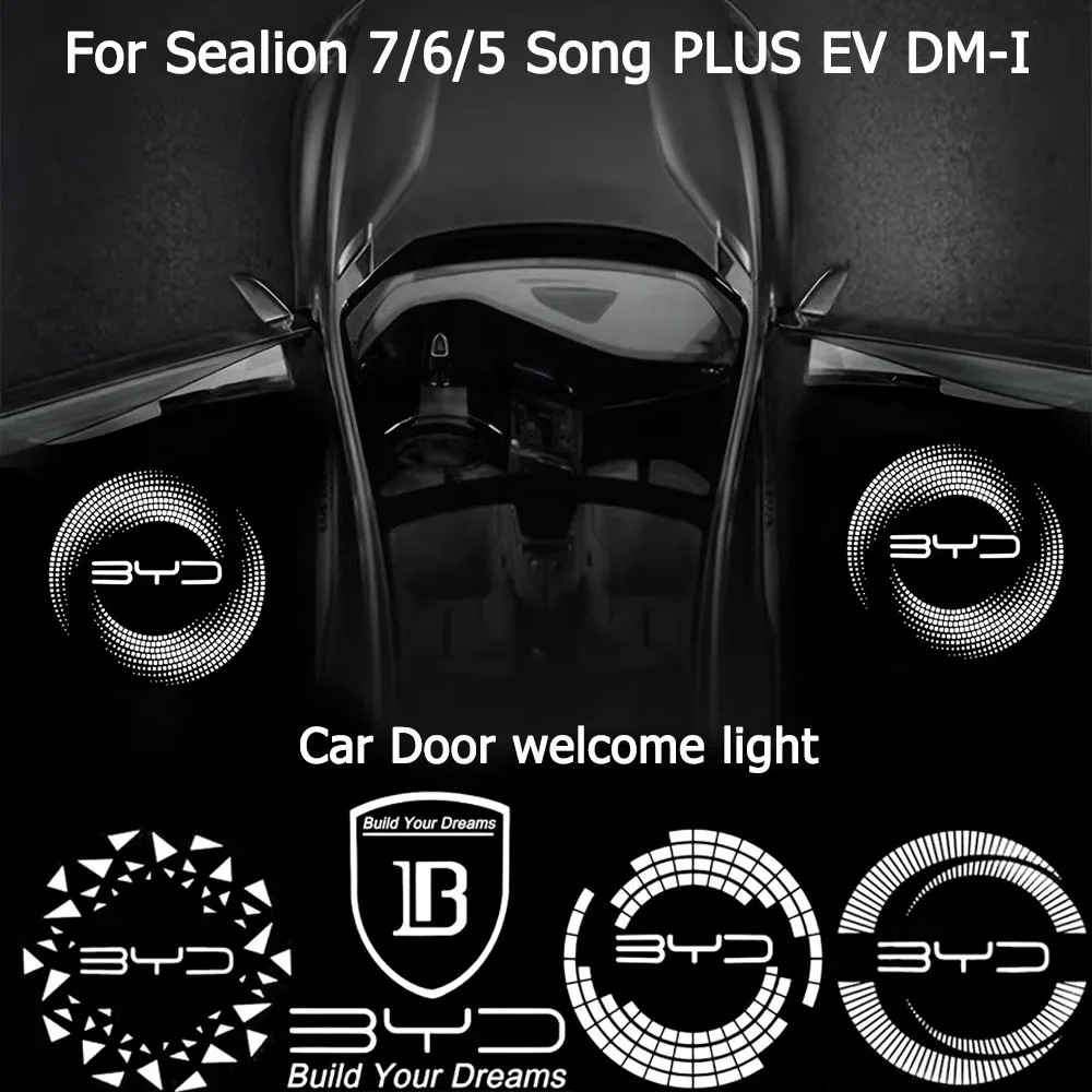 Фото Для BYD Sealion 7/6/5 Song PLUS Seal U EV/DM-I: Проекционная подсветка дверей автомобиля 4K Ultra HD без синего ореола, аксессуары для интерьера №1