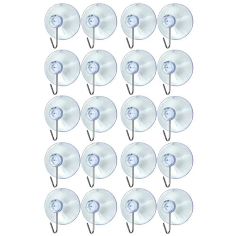 

20 Windows Transparent Suction Cup Suction Cup Hook Clothes Jacket Metal Hook