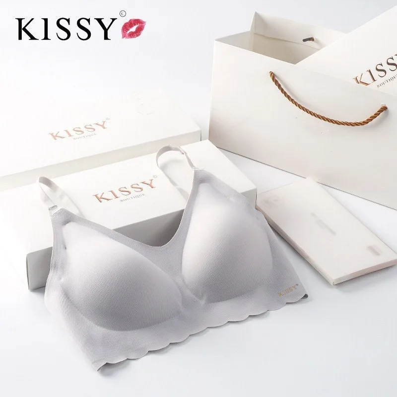 

Женский цельный комплект нижнего белья Kissy, бесшовный комплект с бюстгальтером с маленькой грудью