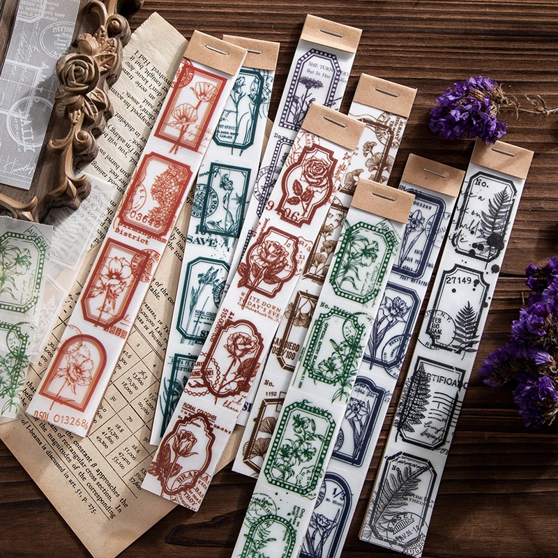 

30Sheets Plant Sulfate Paper Material Flowers Years Decorative DIY Stationery Chrysanthemum Scrapbooking Fern shadow 245*45MM