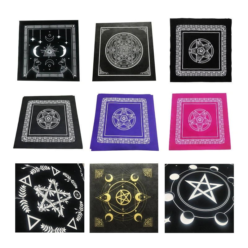 

49x49cm Pentagram Divination Altar Cloth Tarot Card Tablecloth Board Game