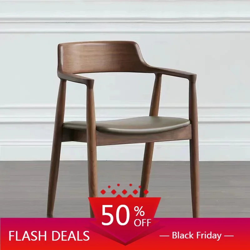 

Garden Wood Chairs Dining Modern Elbow Support Mid Century Modern Designer Armchair Vanity Luxury Fauteil Solid Wood Furniture